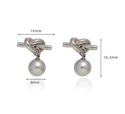 Knotted Bends And Hitches Pearl Earrings - Wow Store