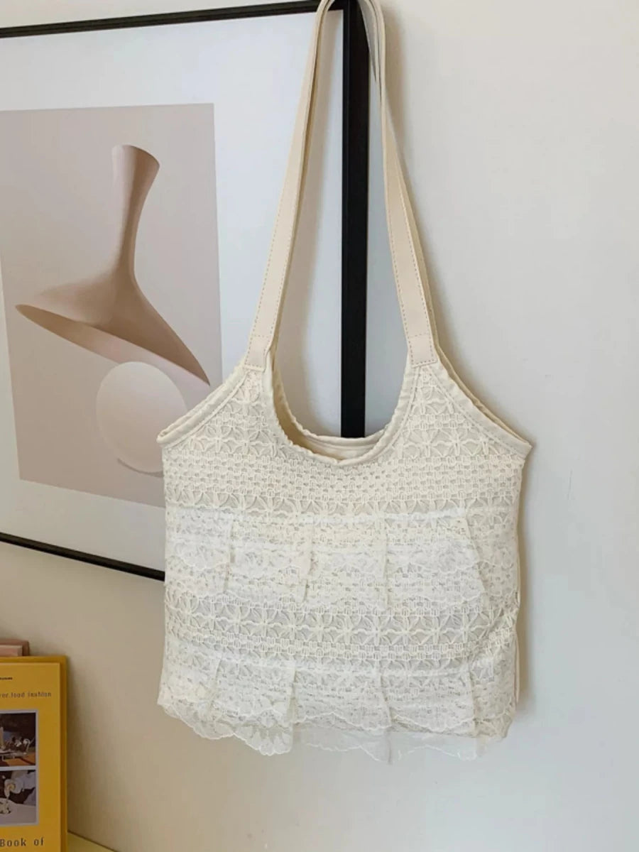 Lace Bowknot Woven Handbag - Wow Store