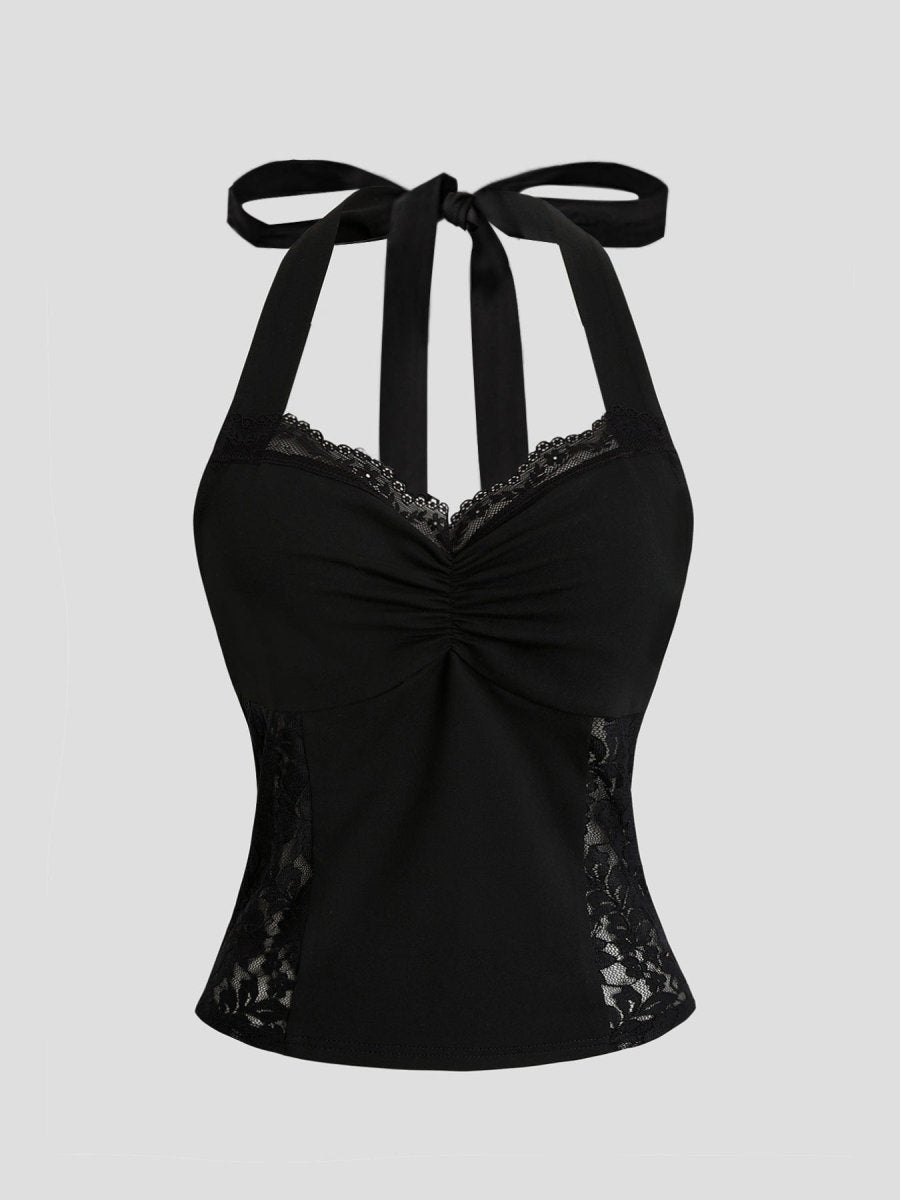 Lace Halter Neck Cami - Wow Store