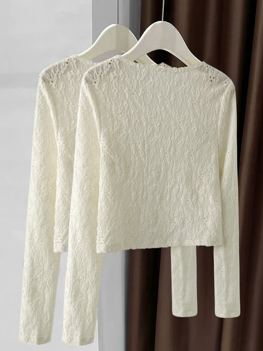 Lace Lightweight Button Up Cardigan - Wow Store