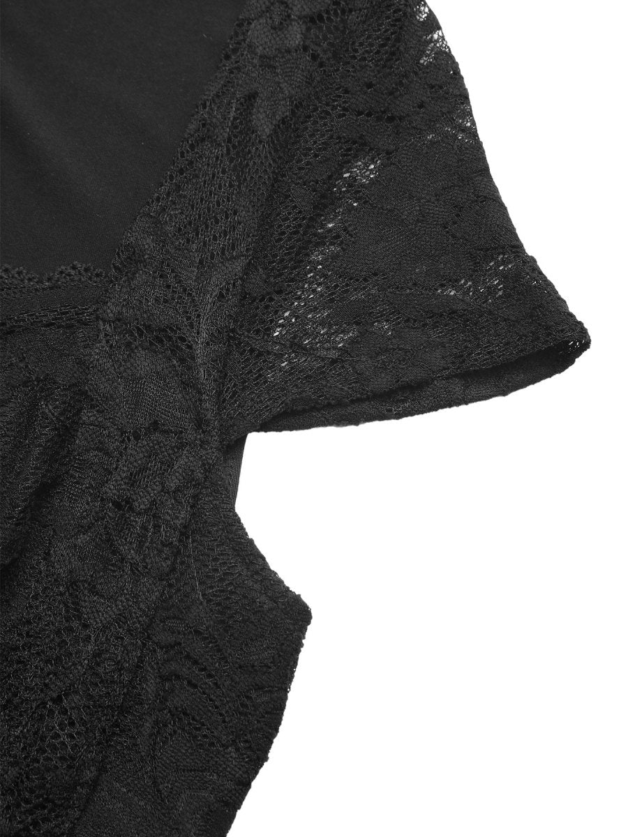 Lace Sweetheart Neck Cap Sleeve Bodysuit - Wow Store