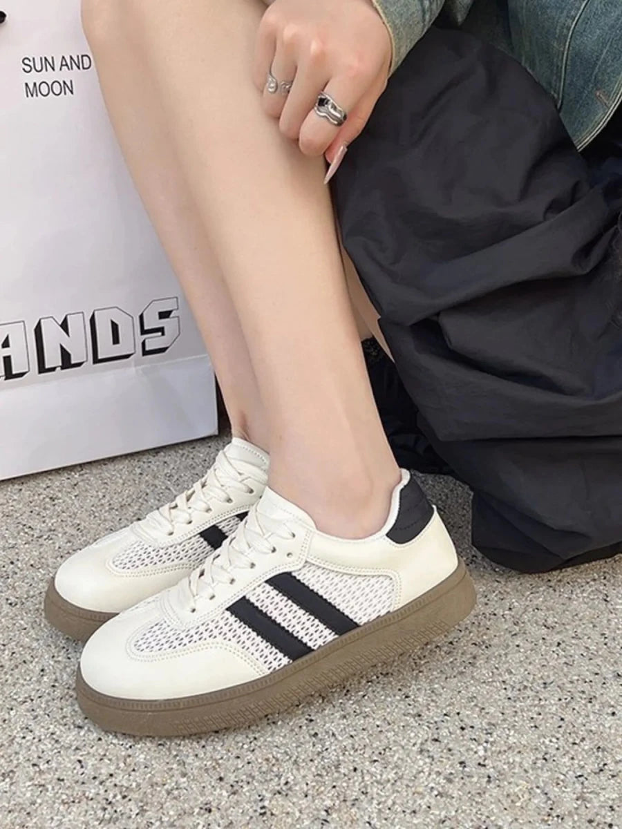 Lace Up Round Toe Platform Sneakers - Wow Store