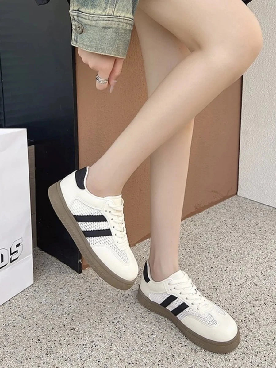 Lace Up Round Toe Platform Sneakers - Wow Store