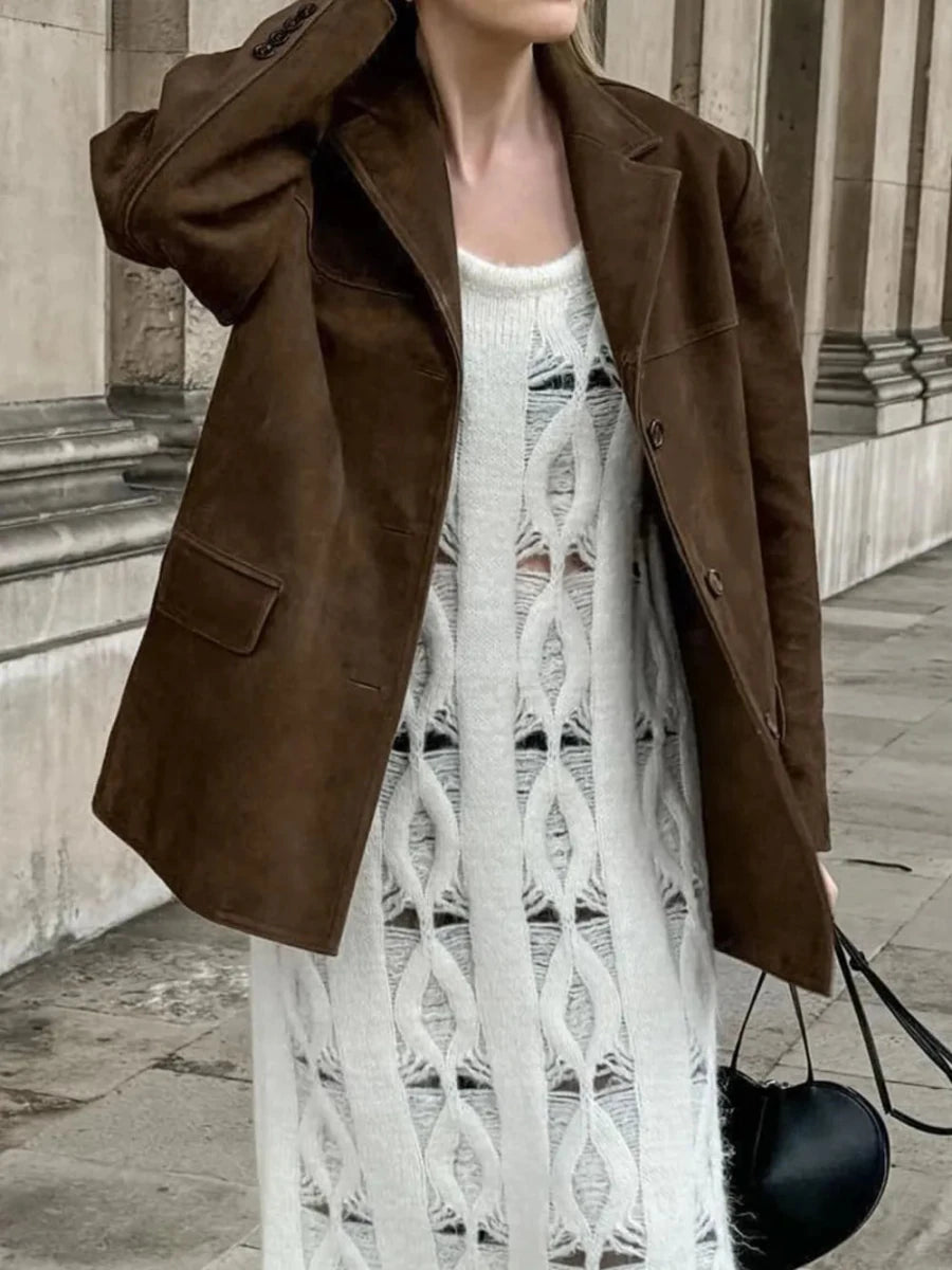 Lapel Collar Button Up Jacket - Wow Store
