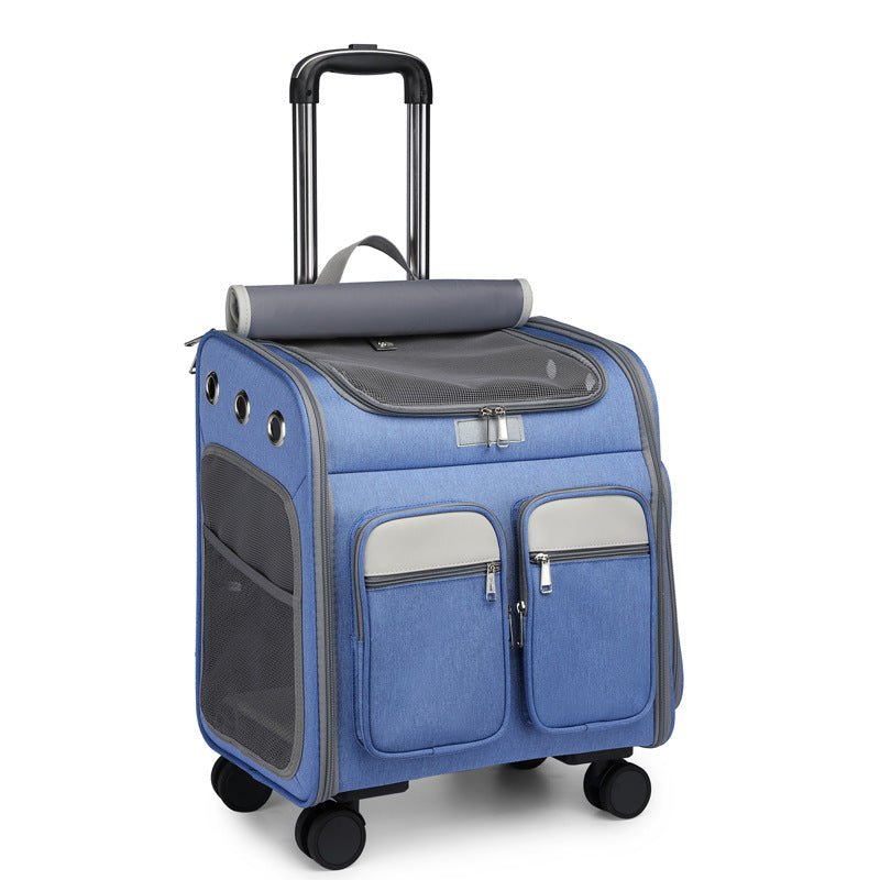 Large Capacity Foldable Pet Trolley Backpack with Wheels - WowStore.live