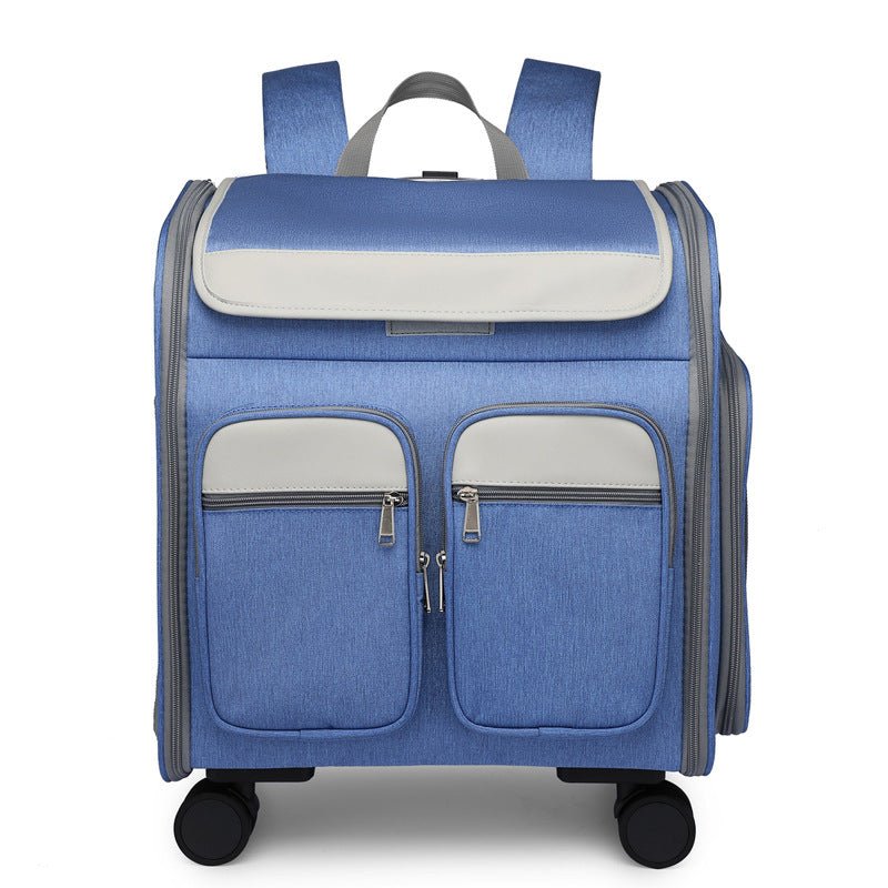 Large Capacity Foldable Pet Trolley Backpack with Wheels - WowStore.live
