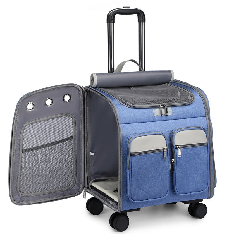 Large Capacity Foldable Pet Trolley Backpack with Wheels - WowStore.live