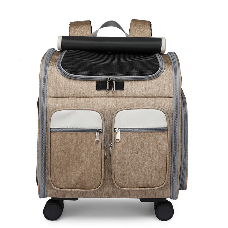 Large Capacity Foldable Pet Trolley Backpack with Wheels - WowStore.live