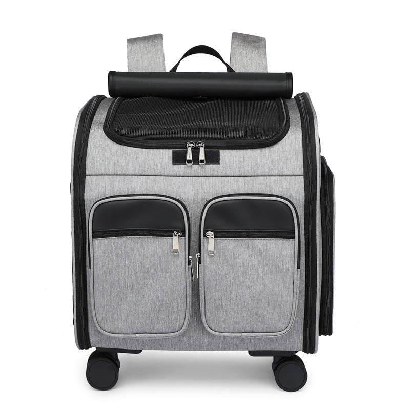 Large Capacity Foldable Pet Trolley Backpack with Wheels - WowStore.live