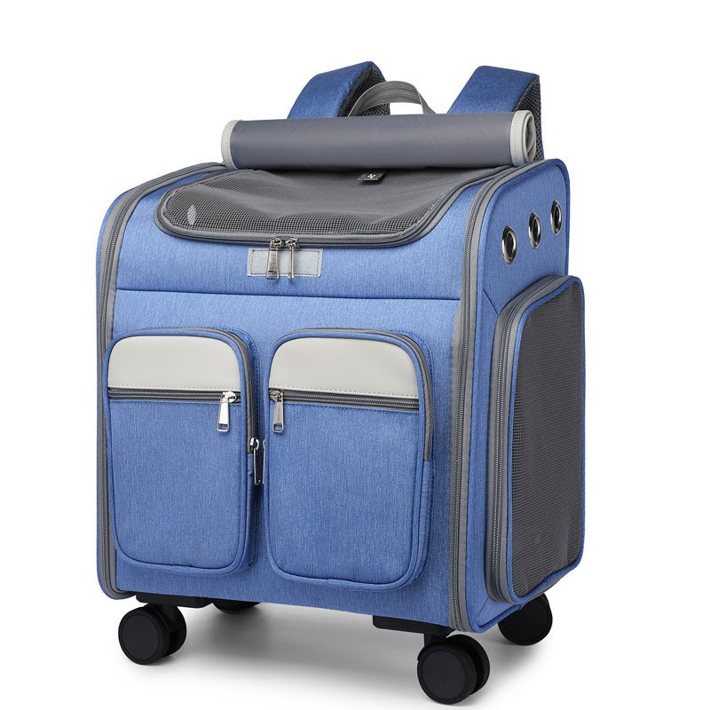 Large Capacity Foldable Pet Trolley Backpack with Wheels - WowStore.live