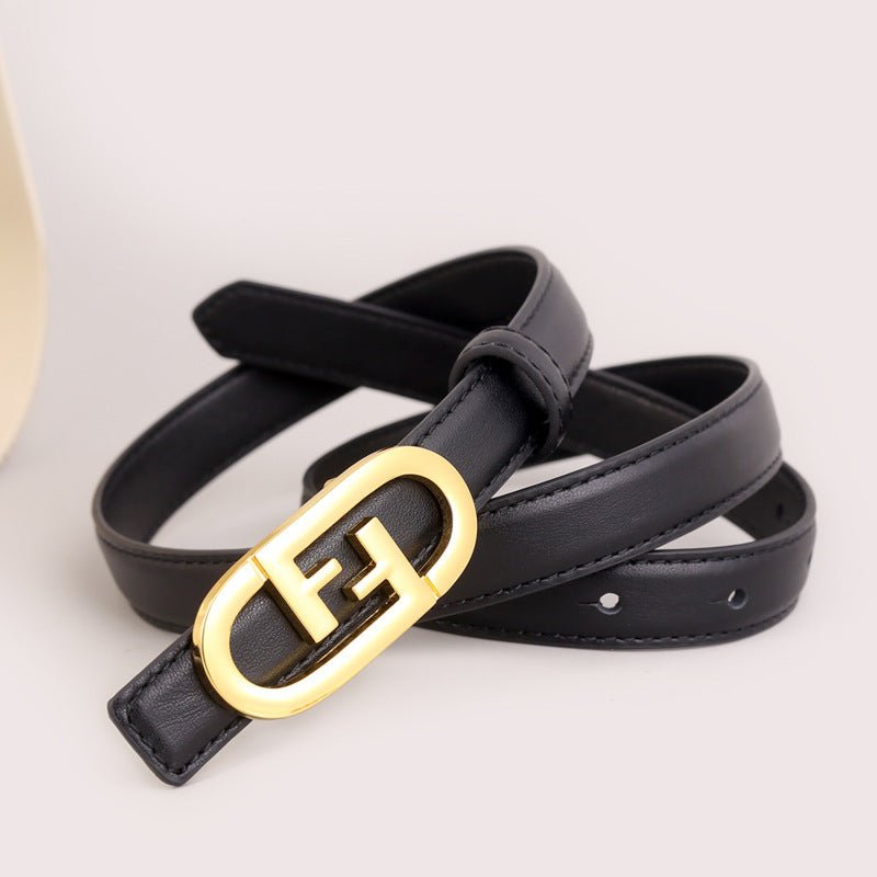 Leather Belt with Golden Buckle - Wow Store