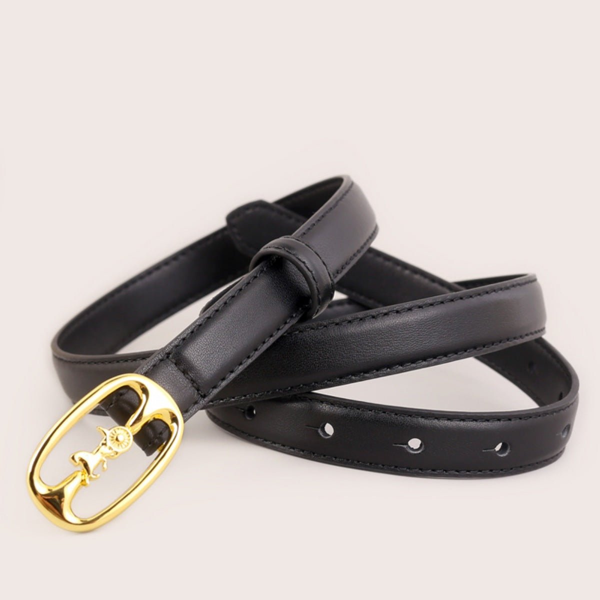 Leather Belt with Horse Carriage Buckle - Wow Store