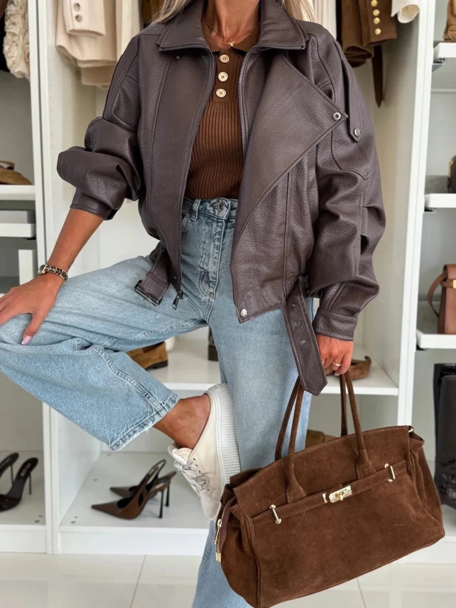 Leather Zip Up Jacket - Wow Store
