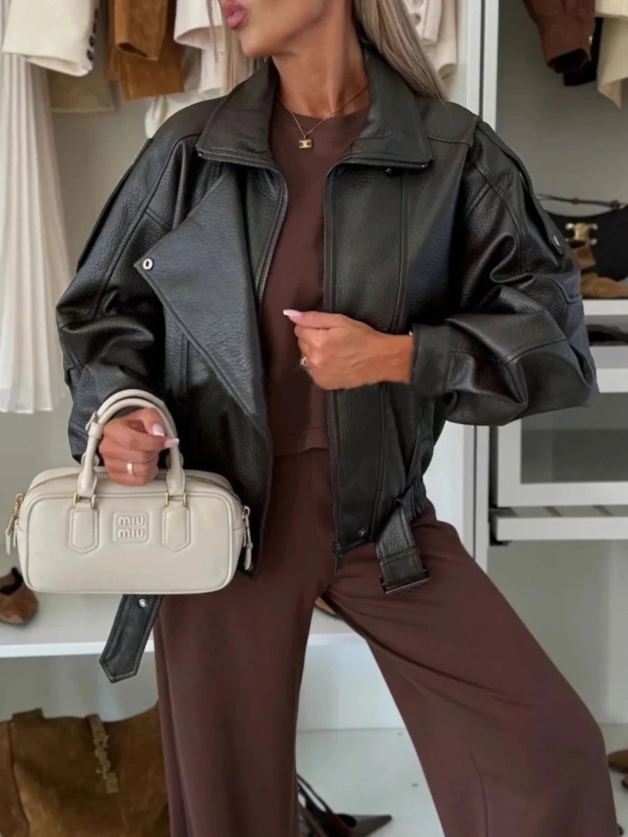 Leather Zip Up Jacket - Wow Store