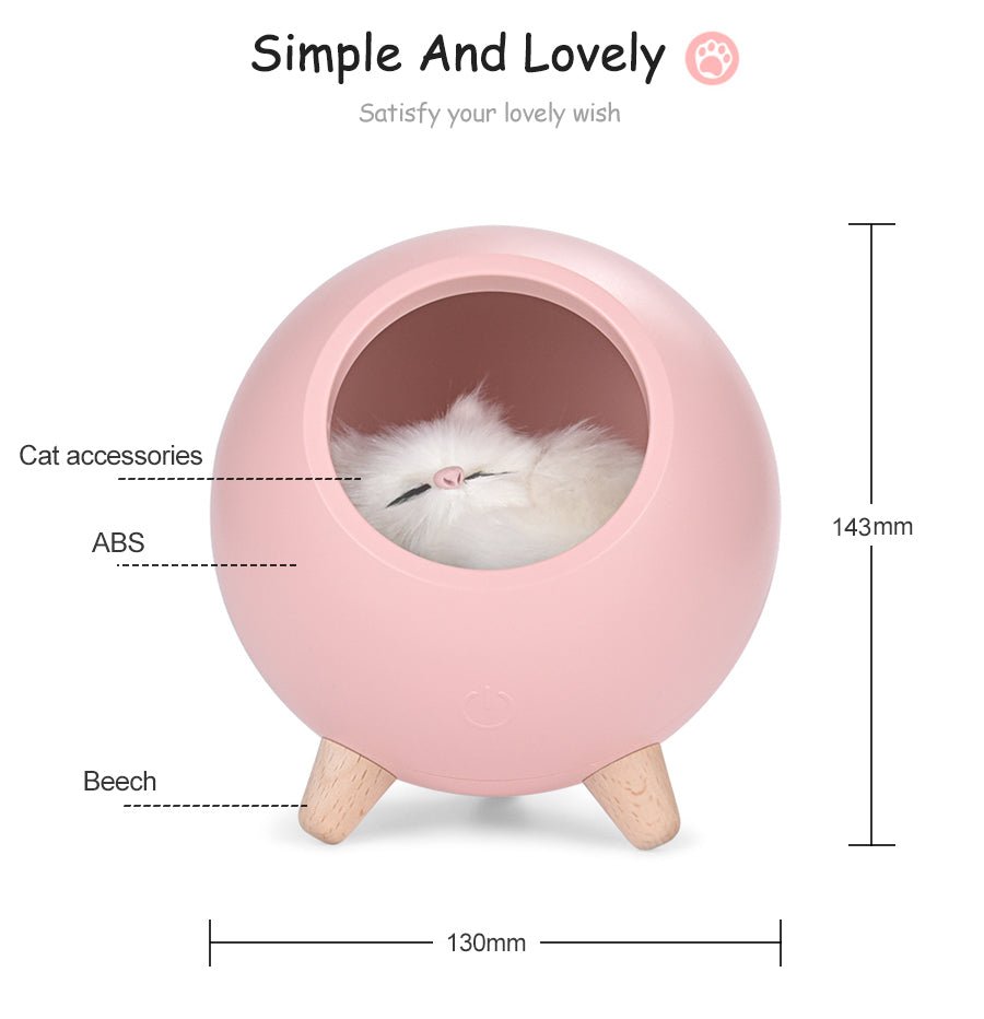LED Cat Light USB Touch Night Llight Bionic Cat Stepless Dimming Atmosphere Room Decoration Lamp Holiday Gift - Wow Store