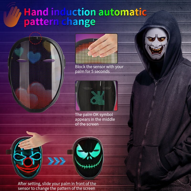 LED Glow Face Mask - Color - Changing Fashion Accessory for Night Out - Wow Store