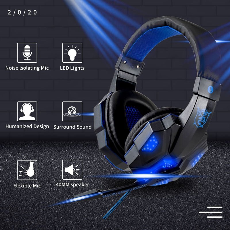 Led Light Wired Gamer Headset - Wow Store