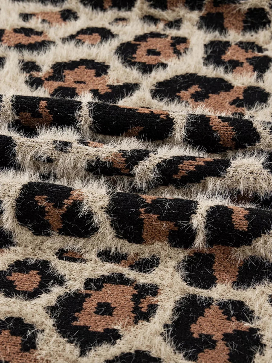 Leopard Open Casual Cardigan - Wow Store