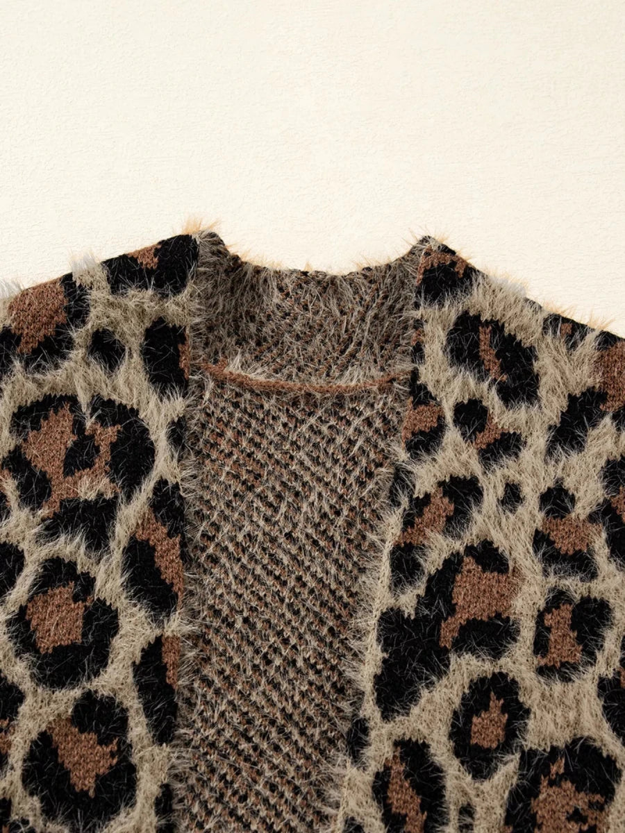 Leopard Open Casual Cardigan - Wow Store