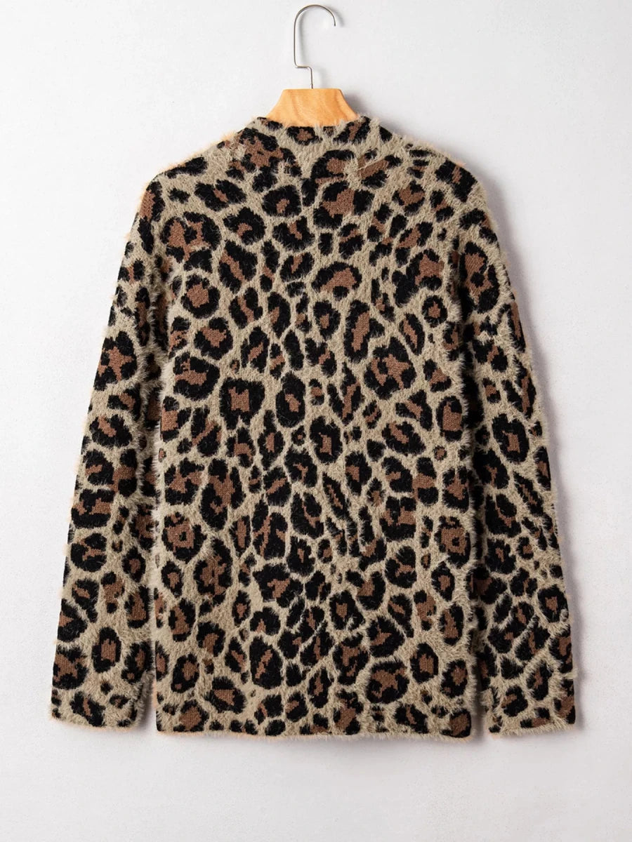 Leopard Open Casual Cardigan - Wow Store