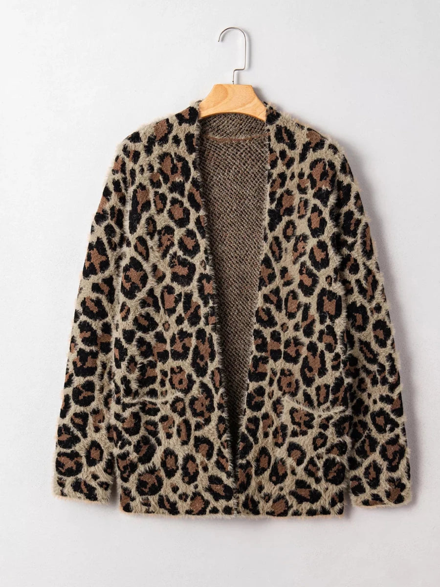 Leopard Open Casual Cardigan - Wow Store