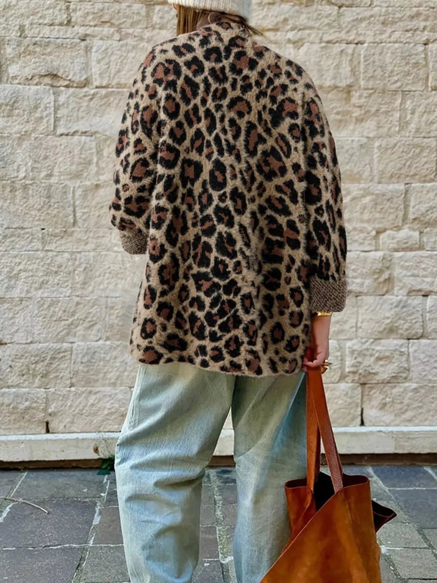 Leopard Open Casual Cardigan - Wow Store