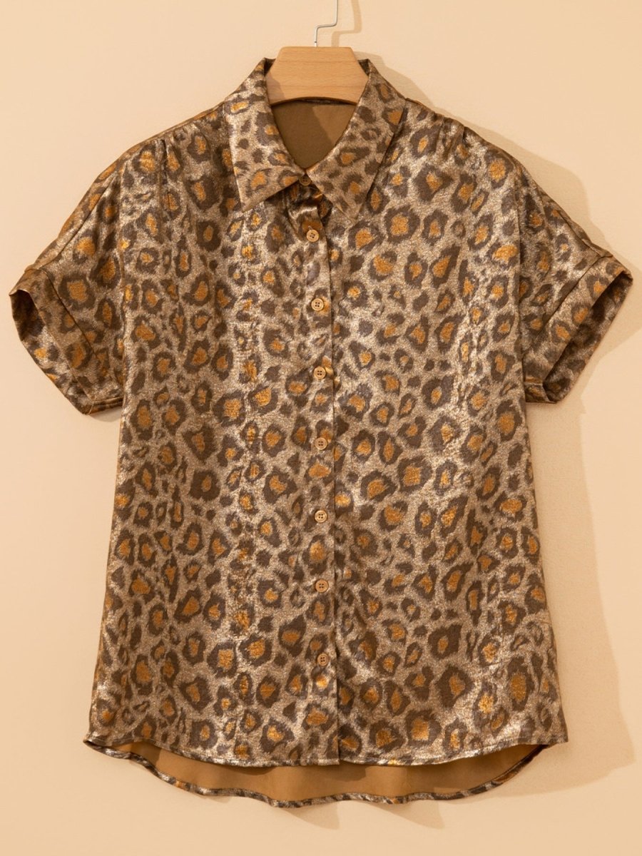 Leopard Print Button - Down Shirt - Wow Store