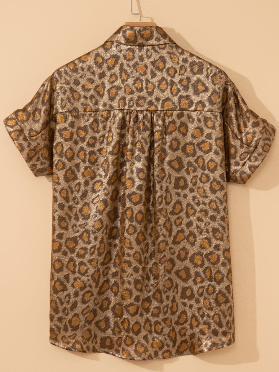 Leopard Print Button - Down Shirt - Wow Store