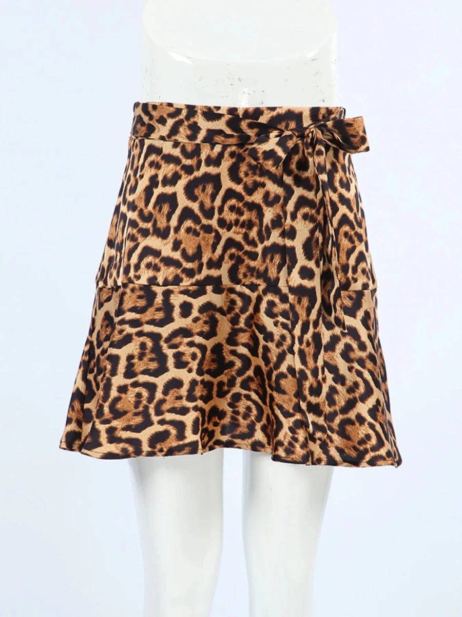 Leopard Print Mini Skirt - Wow Store