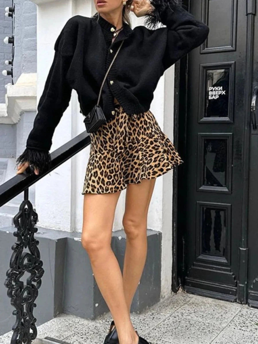 Leopard Print Mini Skirt - Wow Store