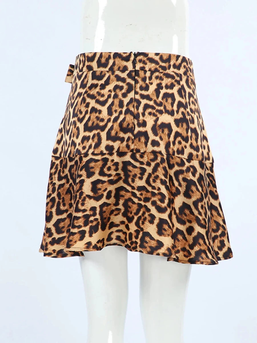 Leopard Print Mini Skirt - Wow Store