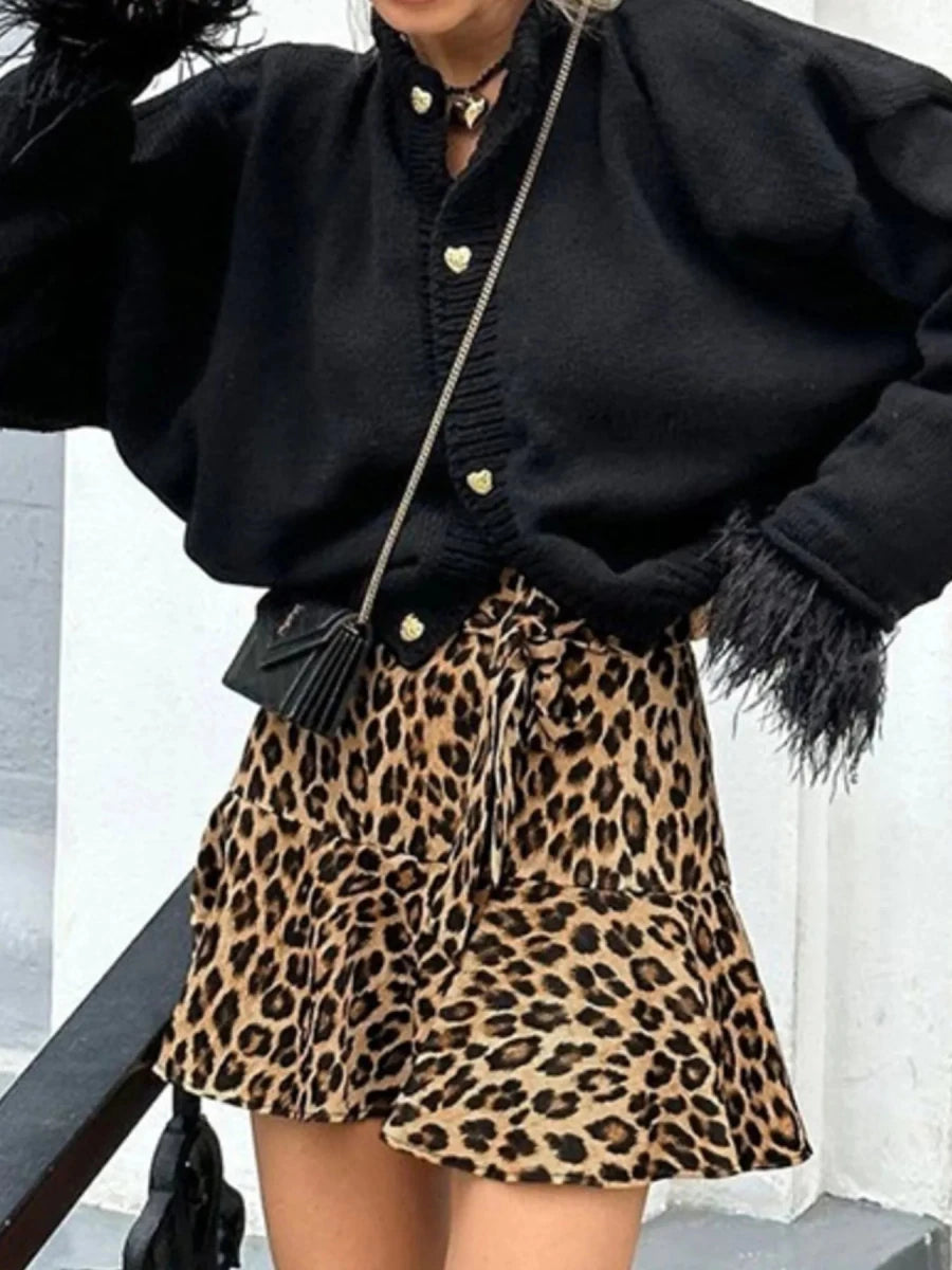 Leopard Print Mini Skirt - Wow Store