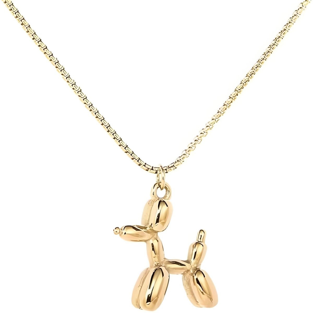 LPYO Balloon Dog Pendant Necklace for Women Unique Design Charm 3D Cute Stainless Steel Cartoon Animal necklace... - Wow Store