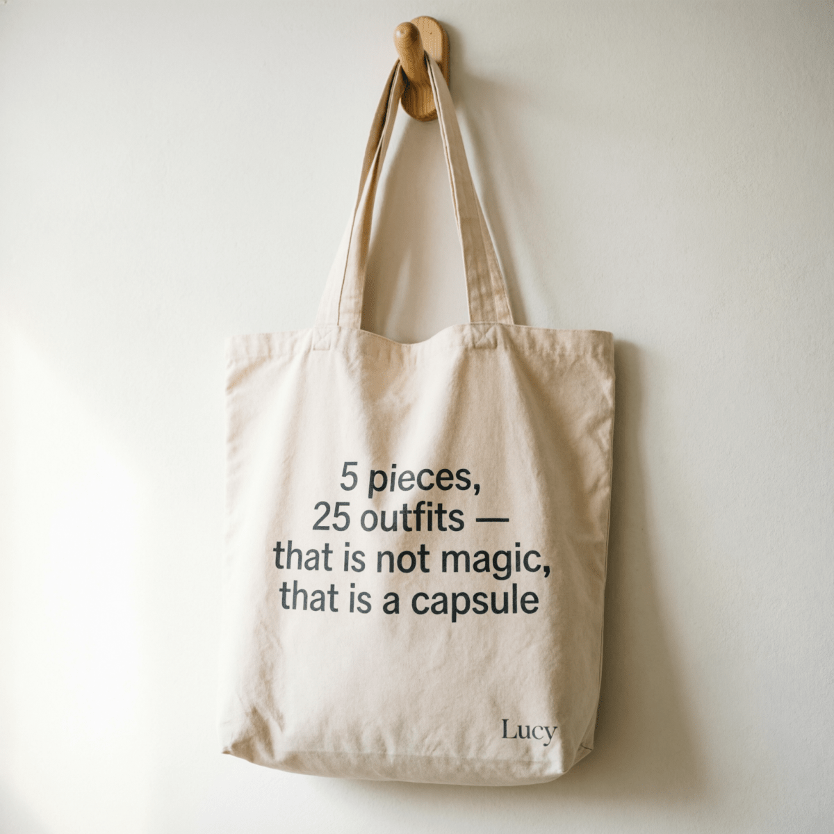Lucy Says "5 Pieces, 25 Outfits" Capsule Tote Bag in black – Sustainable fashion tote