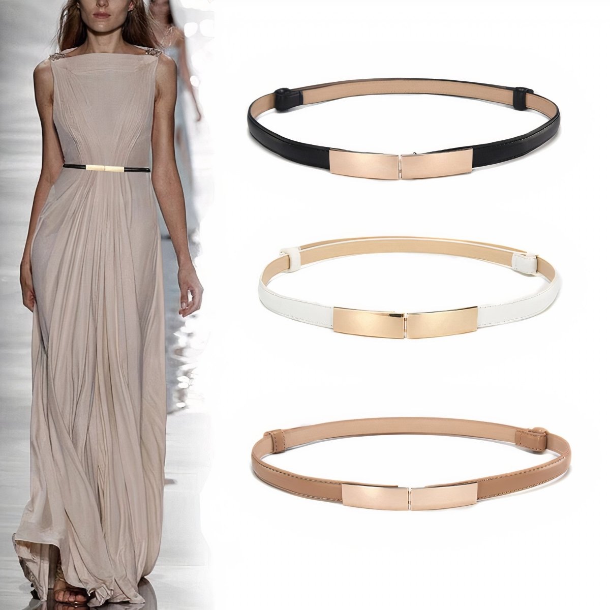 Luka Skinny Belt in Vegan Leather - WowStore.live