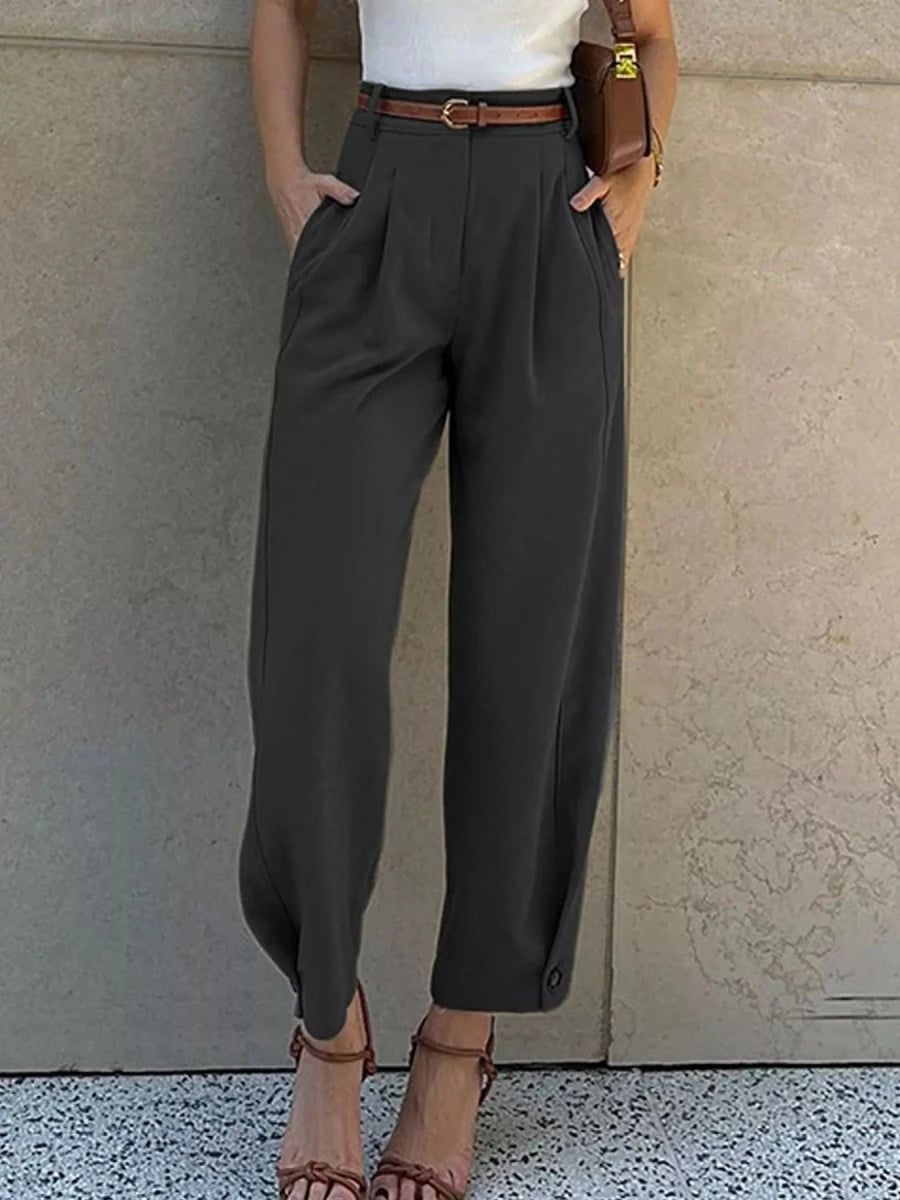 Margot High-Waisted Pleated Pants - WowStore.live