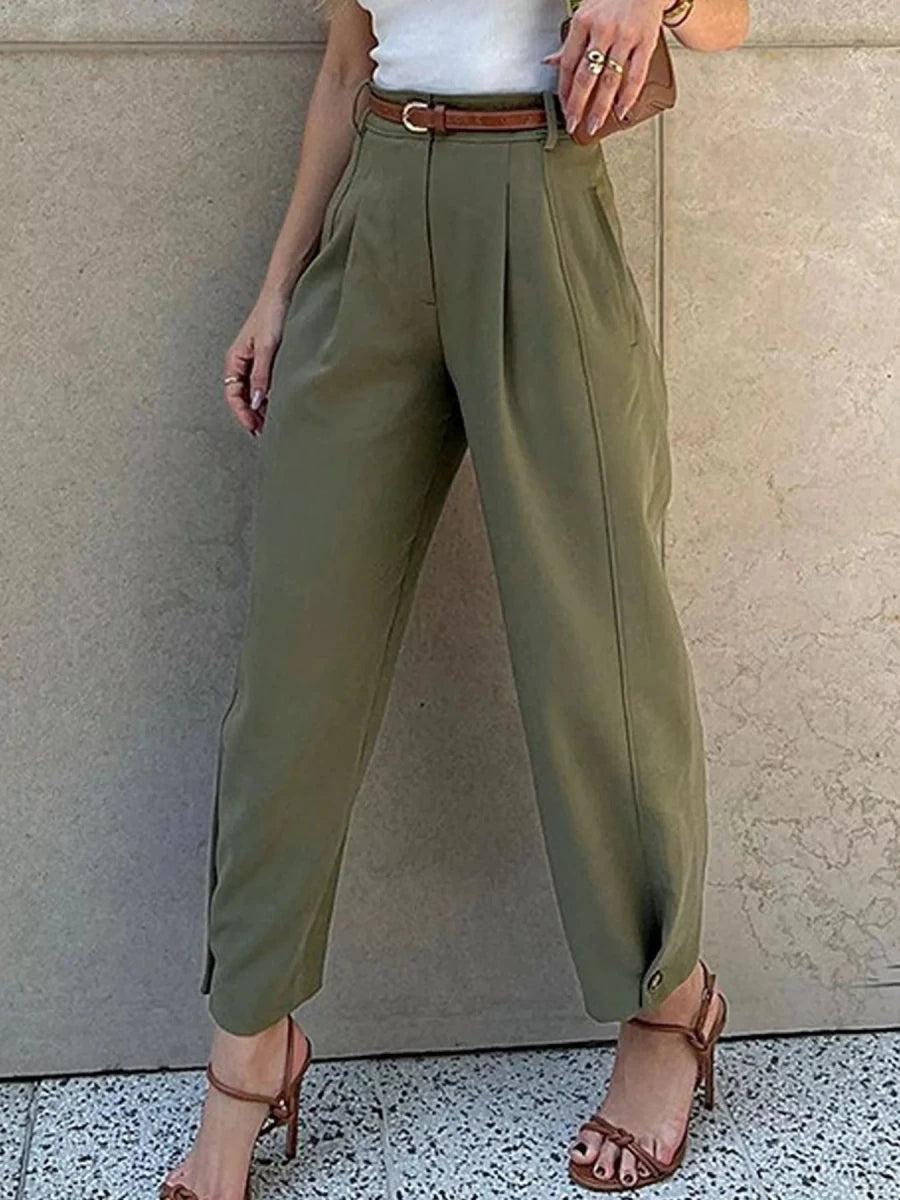 Margot High-Waisted Pleated Pants - WowStore.live