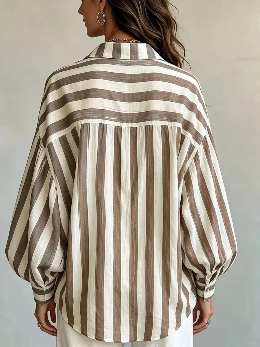 MeadowGlow Striped Loose Fit Shirt - WowStore.live