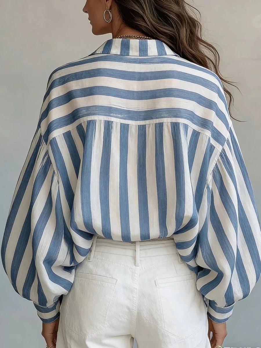 MeadowGlow Striped Loose Fit Shirt - WowStore.live