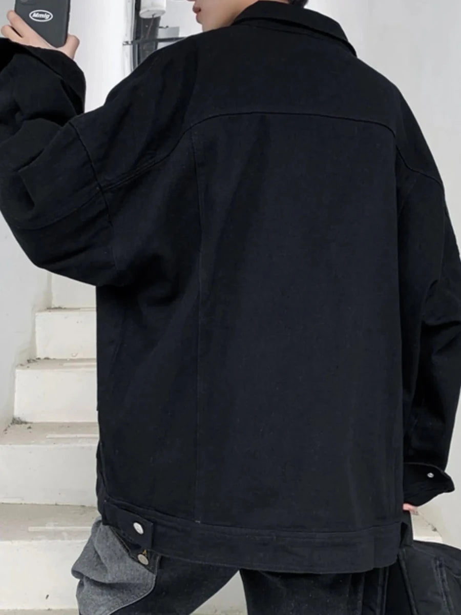 Men's Button Up Drop Shoulder Denim Jacket - WowStore.live