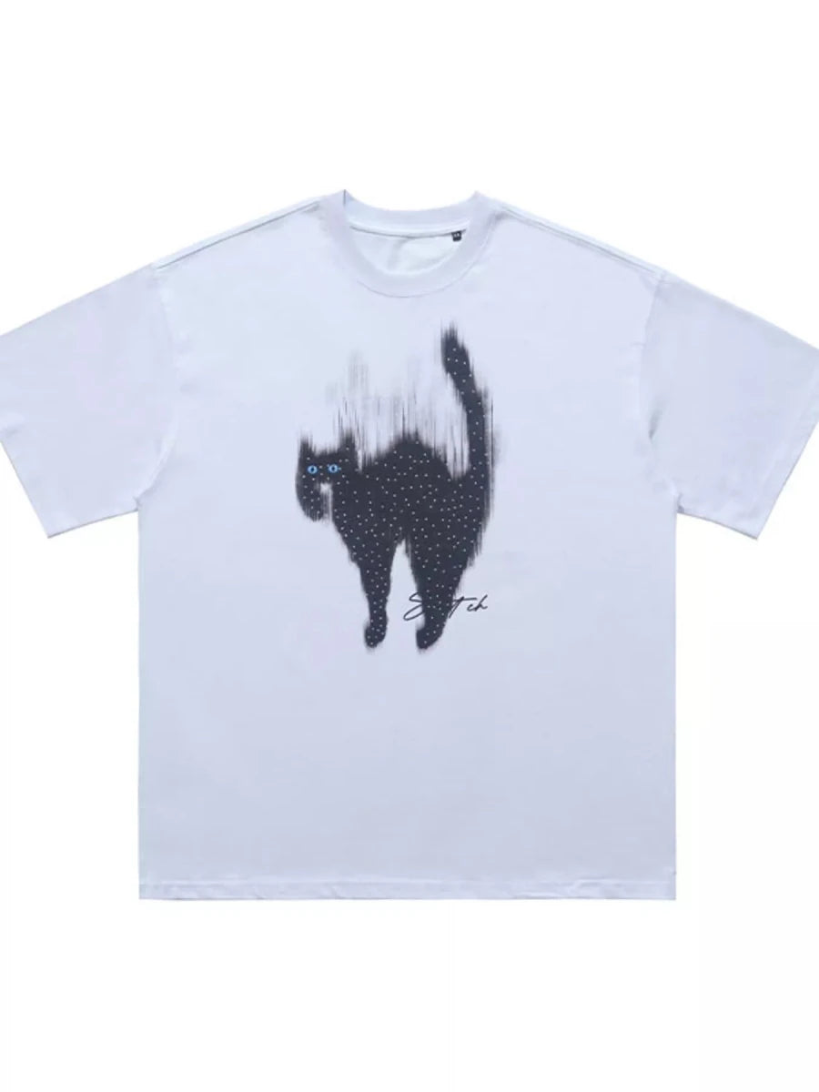 Men's Cat Graphic Short Sleeve T-Shirt - WowStore.live