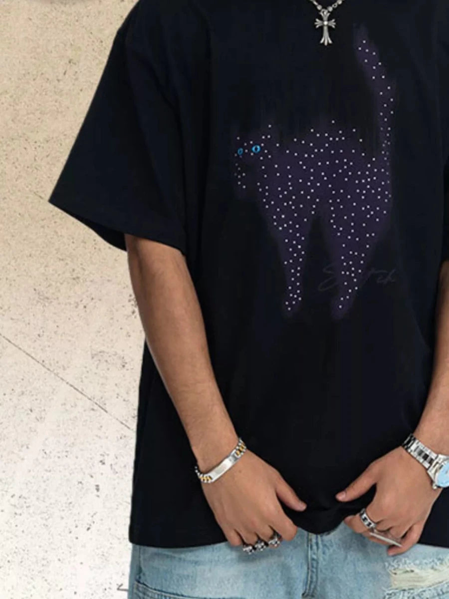 Men's Cat Graphic Short Sleeve T-Shirt - WowStore.live