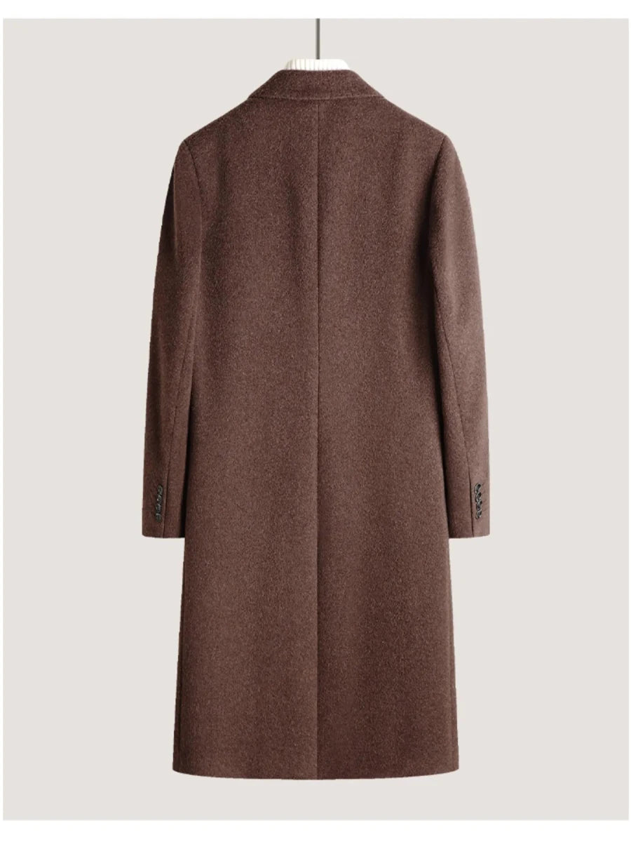 Men's Classic Button Up Longline Overcoat - Wow Store