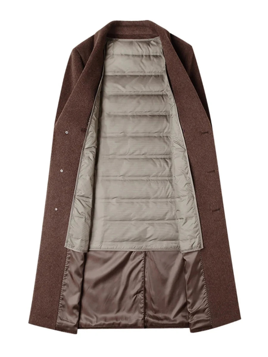 Men's Classic Button Up Longline Overcoat - Wow Store