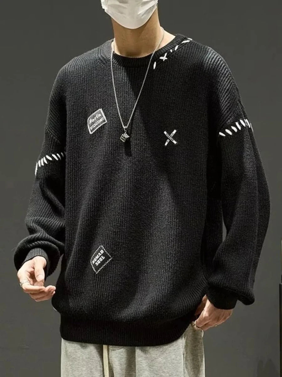 Men's Dropped Shoulder Long Sleeve Sweater - WowStore.live