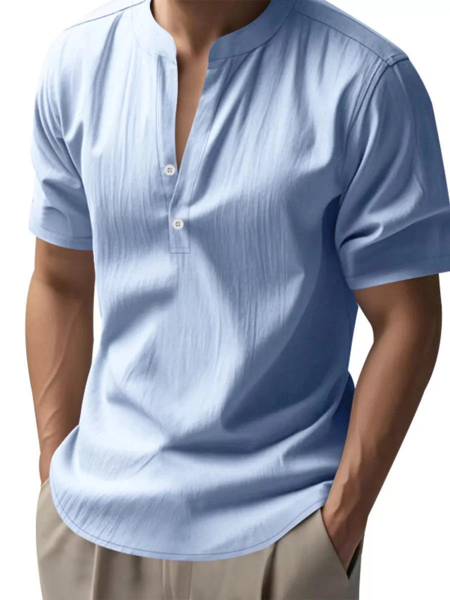 Men's Full Size Button Detail Short Sleeve Shirt Plus Size - WowStore.live