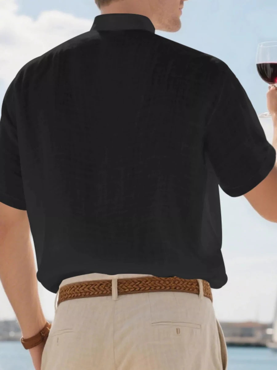 Men's Full Size Button Detail Short Sleeve Shirt Plus Size - WowStore.live