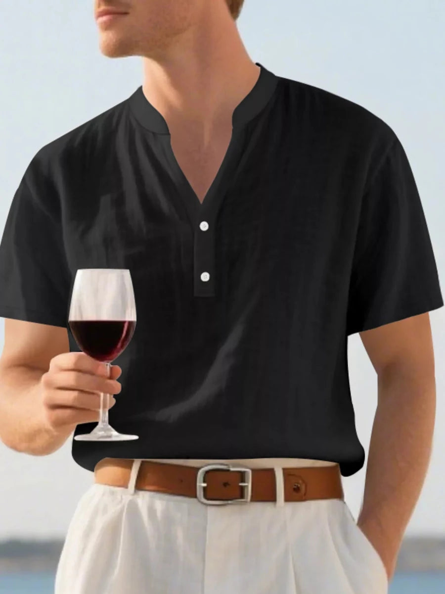 Men's Full Size Button Detail Short Sleeve Shirt Plus Size - WowStore.live
