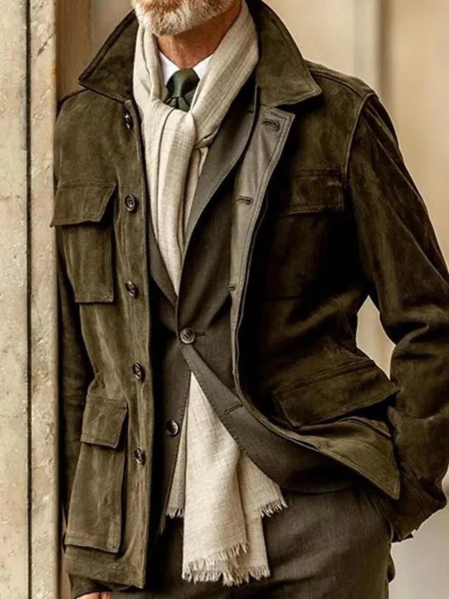 Men's Full Size Button Up Long Sleeve Jacket Plus Size - Wow Store