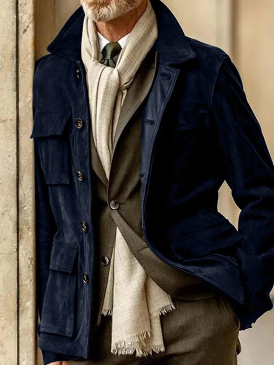 Men's Full Size Button Up Long Sleeve Jacket Plus Size - Wow Store